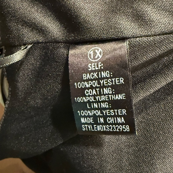 Black Embellished Faux Leather Women's Pant Set - 1X - Picture 4 of 5